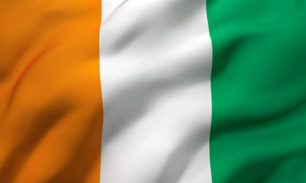 istock Flag of Ivory Coast blowing in the wind 1218025201