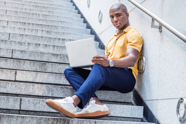 istock Young African American Man working in New York 1218025852