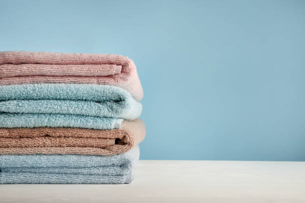 istock Clean and fresh bath towels 1218025895