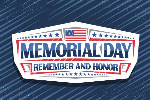 Vector illustration of Vector label for Memorial Day