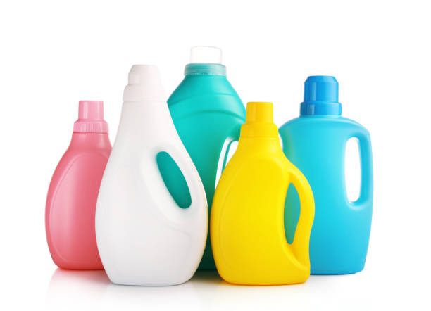 istock Detergents in various colorful bottles 1218026130