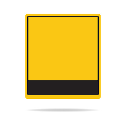 Blank Rectangular Warning Sign Is Isolated On A White Background Stock ...