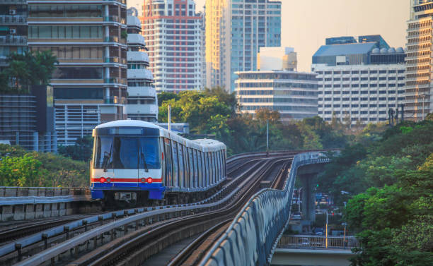 istock BTS Sky Train in downtown of Bangkok. 1218027684