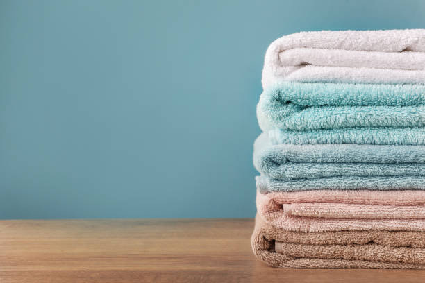 istock Clean and fresh bath towels 1218027871
