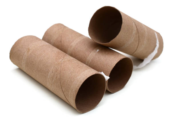 istock Toilet paper roll isolated on white background 1218028036