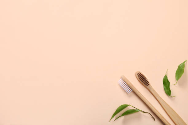 istock Wooden toothbrushes, ecological concept 1218028675