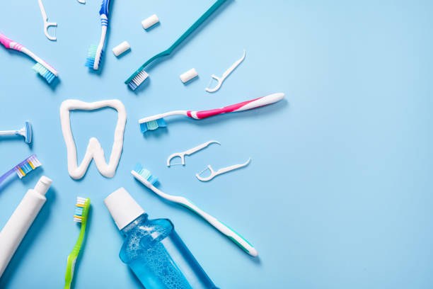 istock Various dental care products 1218029688