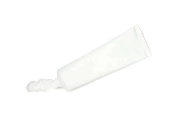istock Blank tube with toothpaste isolated on white background 1218031683