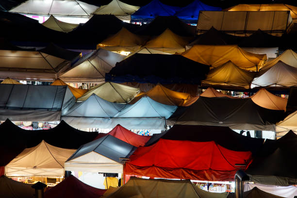 istock Colorful roof market 1218032641