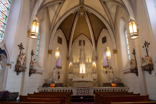 Interior of Loretto Chapel, Santa Fe, new Mexico, USA