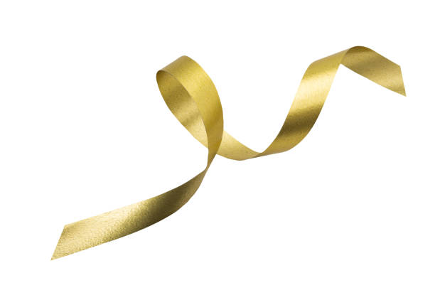 istock A golden ribbon isolated on a white background with clipping path. 1218034520