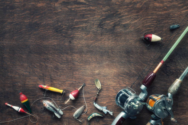 istock Vintage Fishing Tackle Background 1218034698