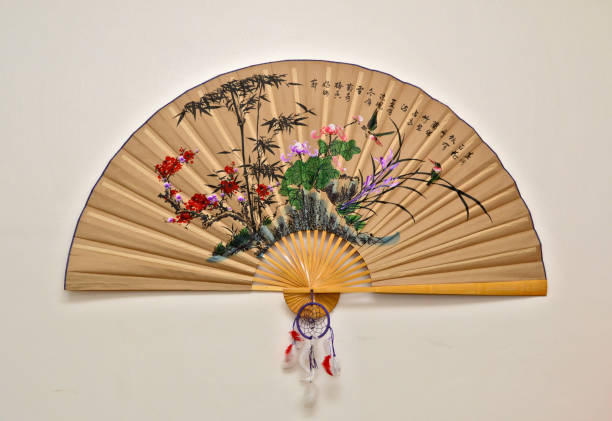 istock Decorative oriental wall fan with artwork 1218034825