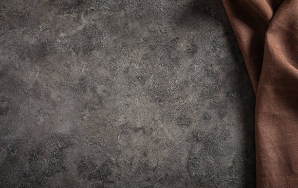 istock Brown kitchen napkin on dark background 1218038770