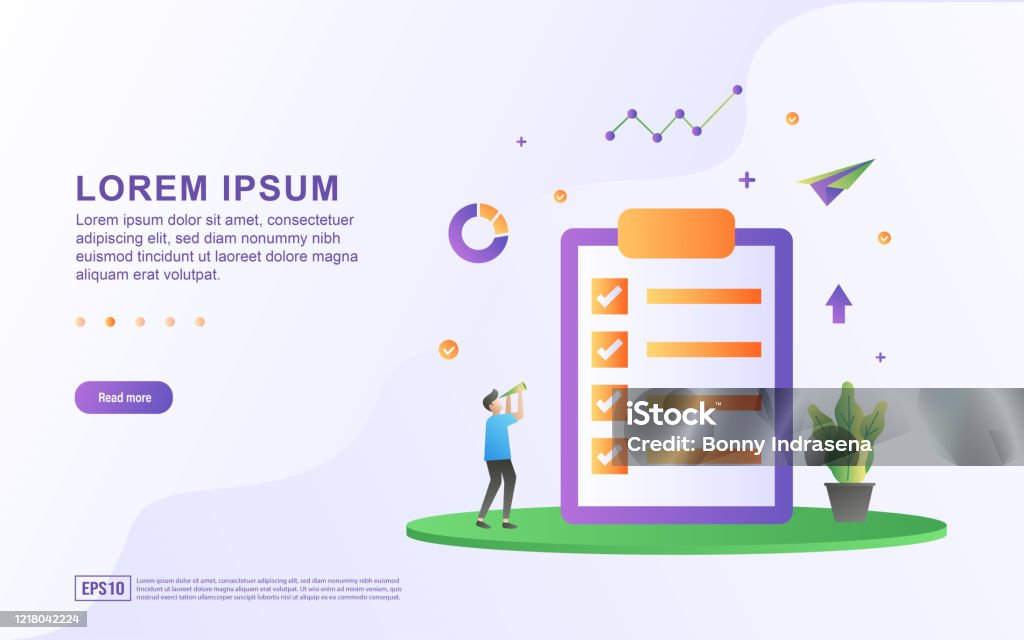 Papers Checking Graphics Vector Illustration Of Document Check Concept Businessman Is Checking ...