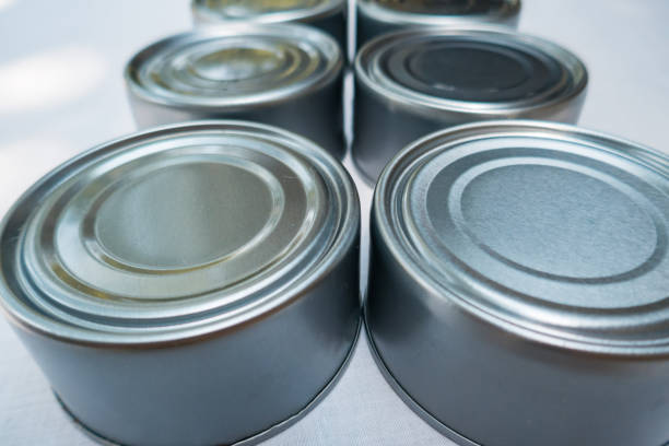 istock Stacked Cans of Food close up 1218043520