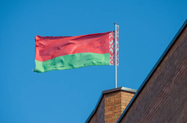 Belarusian flag against the blue sky Belarusian flag against the blue sky belarus stock pictures, royalty-free photos & images