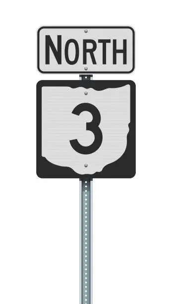 Vector illustration of Ohio State Highway road sign