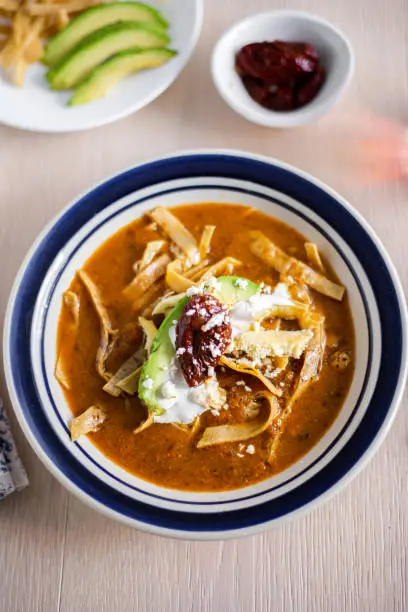 Photo of Mexican food, omelette soup