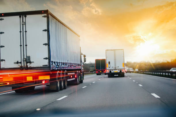 transporte de camiones movimiento de transporte de transporte de tráfico - m1 fotografías e imágenes de stock