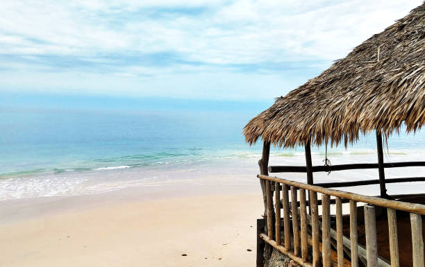 istock Tropical Grass Hut on Beach in Baja Mexico 1218055244