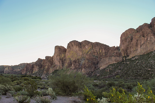 Beautiful scenic views of cliffs in Tonto National Forest