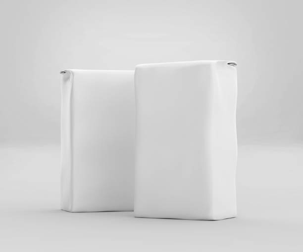 istock White Coffee Paper Bag Mockup, Blank Beans Container 3D Rendering isolated on light gray background 1218056188