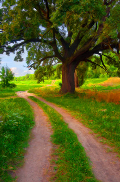 istock Oil landscape painting 1218058354
