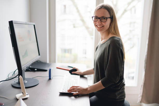 istock Woman working at home 1218060502