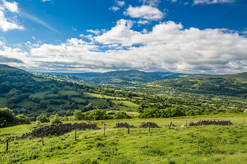 View of national park of Brecon Beacons in Wales