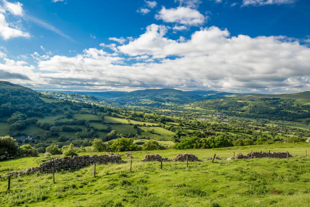View of national park of Brecon Beacons in Wales View of national park of Brecon Beacons in Wales welsh culture stock pictures, royalty-free photos & images