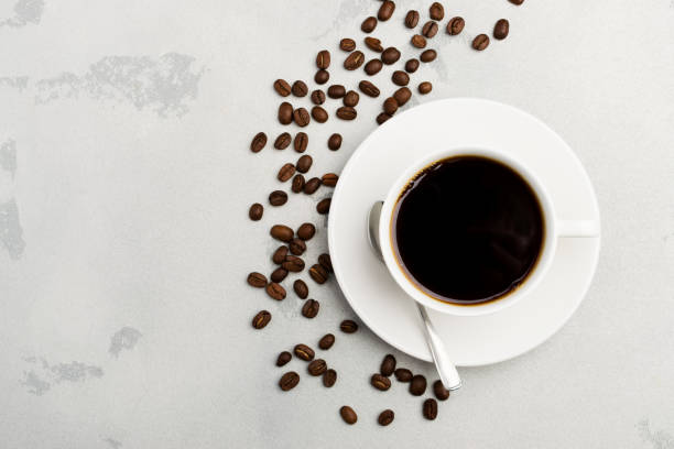 istock cup of black coffee on a light background 1218064961