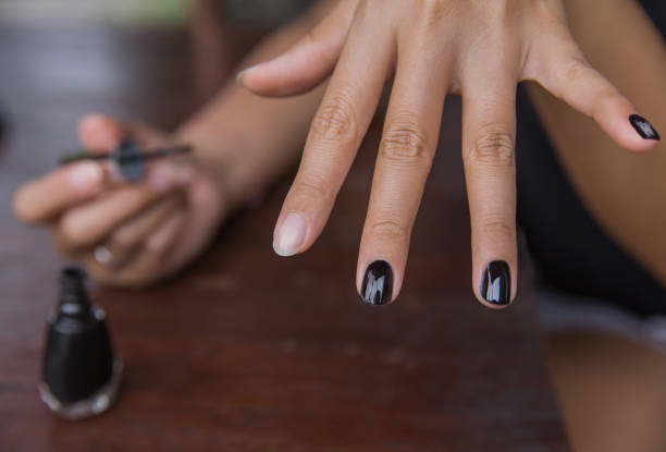 istock Self manicure at home 1218064969