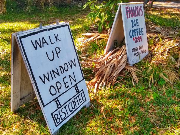 istock Restaurants signs outside for walk up delivery 1218067463