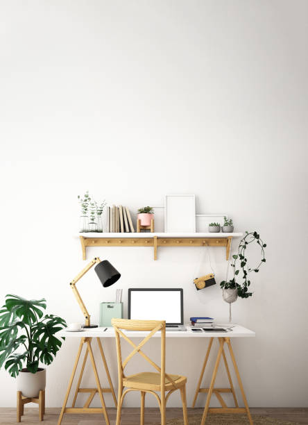 istock destop computer screen on white desk,working space,working background ,interior of woking room,work from home,3d rendering 1218068877
