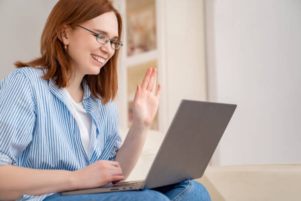 istock teacher leads a lesson online. social distance. 1218068938