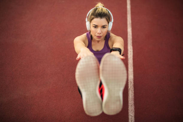 istock Young beautiful female working out outdoor 1218072994