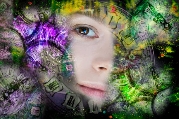 istock Woman peeping out of space 1218077458