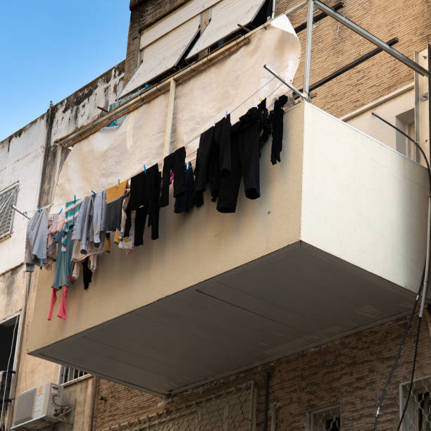 istock Washed clothes drying on the balcony in Haifa, Israel 1218079712