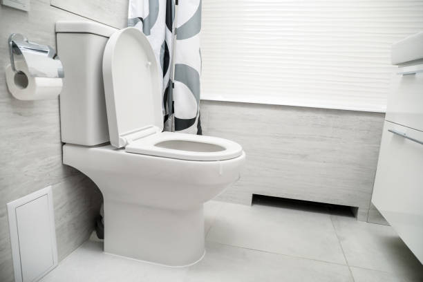 White toilet bowl in bathroom White toilet bowl in bathroom toilet photos stock pictures, royalty-free photos & images