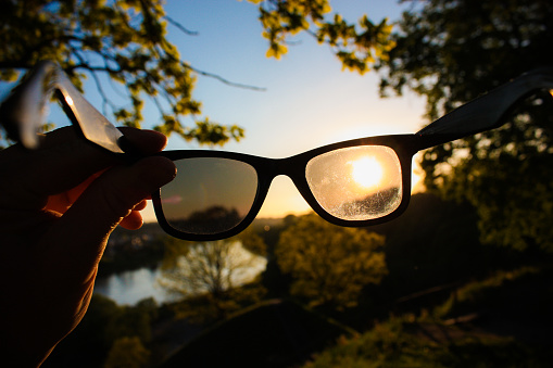 Nature view through sunglasses