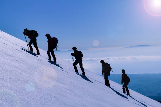 istock mountaineering march in challenging and inclined mountains 1218087663