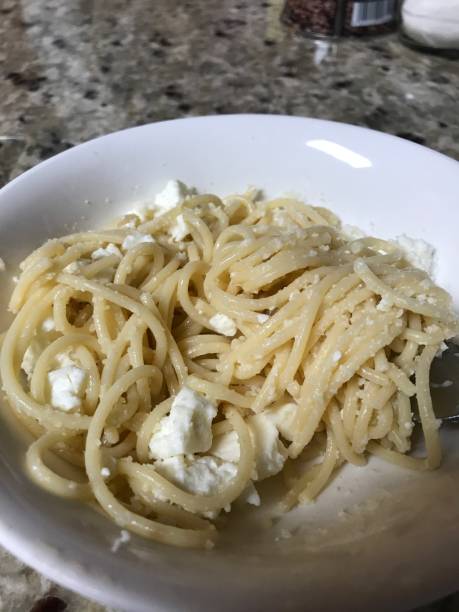 istock Spaghetti and feta cheese 1218089746