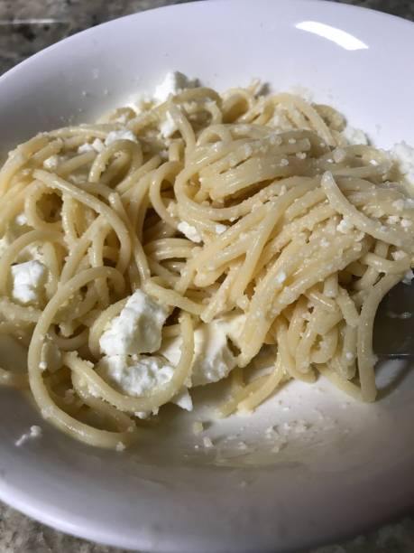 istock Spaghetti and feta cheese 1218089750