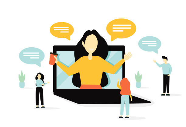 istock Vector colorful illustration of communication via the Internet, social networking,chat, video,news,messages,web site, search friends, mobile web graphics 1218094712