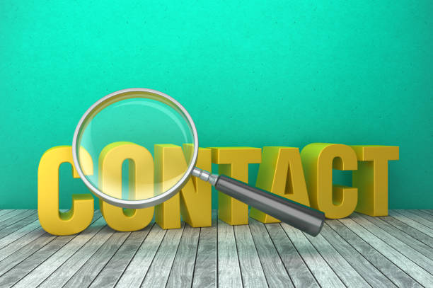 istock 3D Word CONTACT with Magnifying Glass - 3D Rendering 1218096783