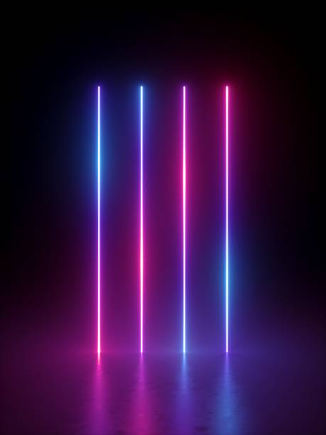 istock 3d rendering of vertical glowing lines isolated on black background. Neon light rays. Abstract minimal geometric design. Virtual reality futuristic graphics. Ultraviolet spectrum. 1218102995