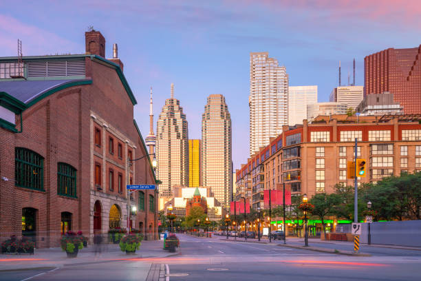 istock Downtown Toronto city Skyline at  twiligh, Canada 1218104333