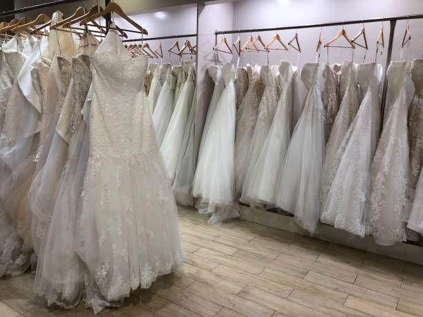 istock Selection of wedding dresses 1218107200
