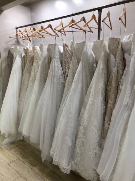 istock Selection of wedding dresses 1218107235